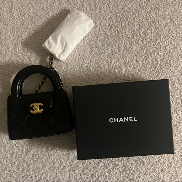 Brand New Chanel Nano Kelly Mini Black Quilted Leather Handbag - Picture 11 of 14
